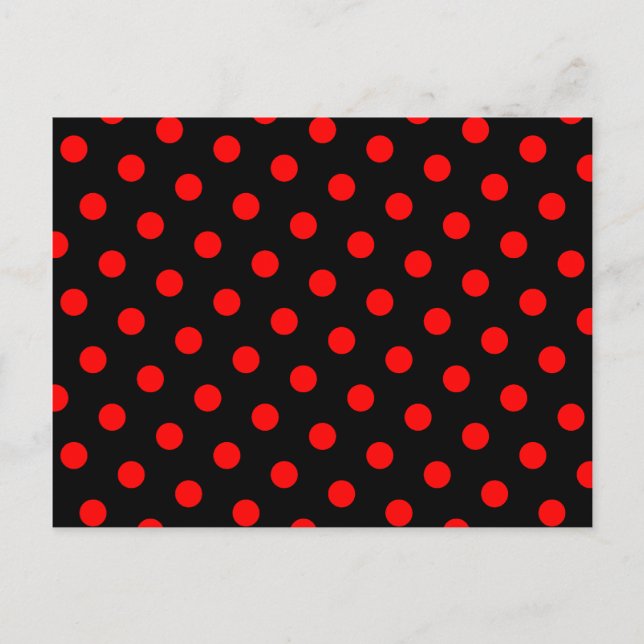 Black and Red Polka Dots Postcard (Front)