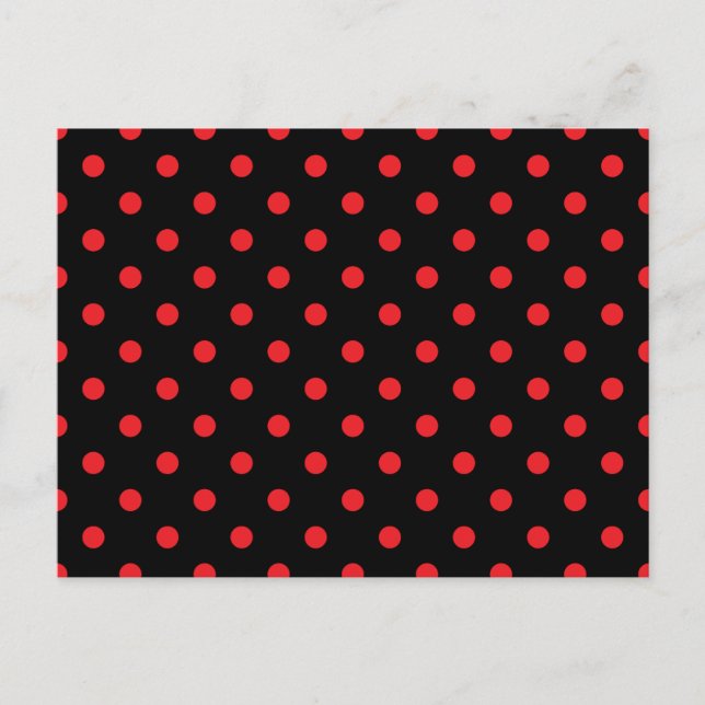 Black and Red Polka Dots Postcard (Front)