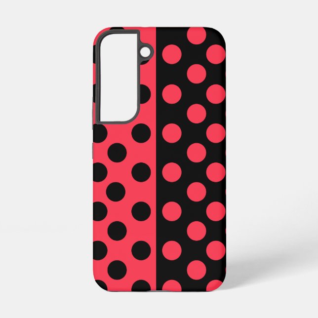 Black and Red Polka Dots Samsung Galaxy Case (Back)
