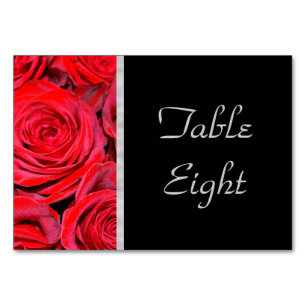 Black and Red Roses Table Number