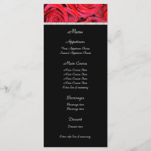 Black and Red Roses Wedding Menu