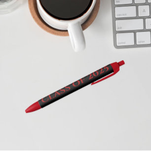 Black and Red School Colours Class Year Black Ink Pen