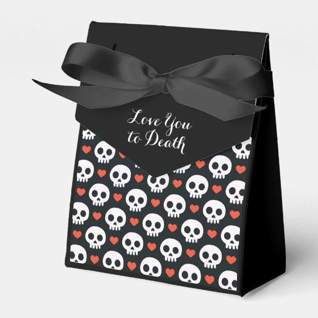 Black and Red Skull Favour Box (Front Side)