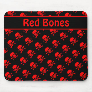 Black and Red Skulls w/ Custom Text Mouse Pad