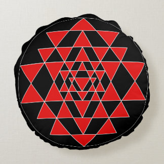 Black and Red Sri Yantra Meditation Cushion