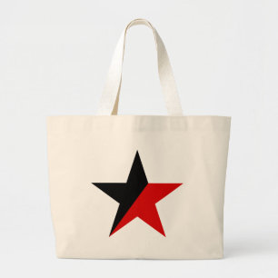Black and Red Star Anarcho-Syndicalism Anarchism Large Tote Bag