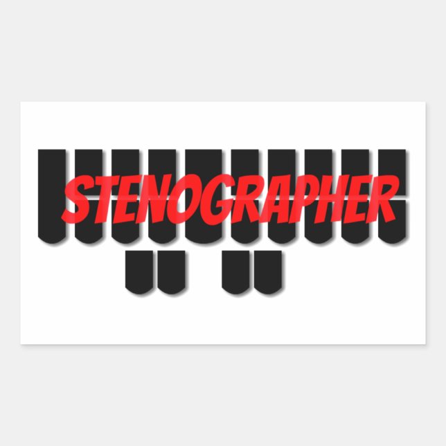 Black and Red Stenographer Steno Machine Keys Sticker (Front)