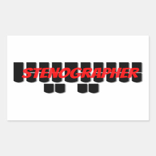 Black and Red Stenographer Steno Machine Keys Sticker