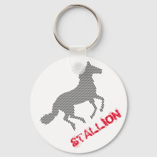 Black and red Striped Stallion on Keychain