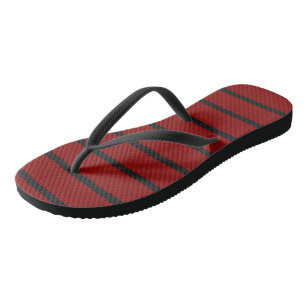 Black and Red Stripes Flip Flops
