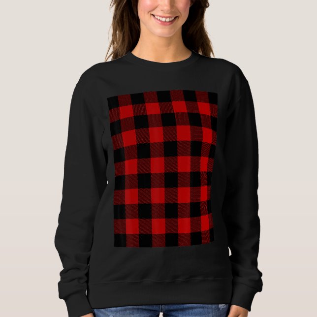Black And Red Tartan Buffalo Plaid Pattern Sweatshirt (Front)