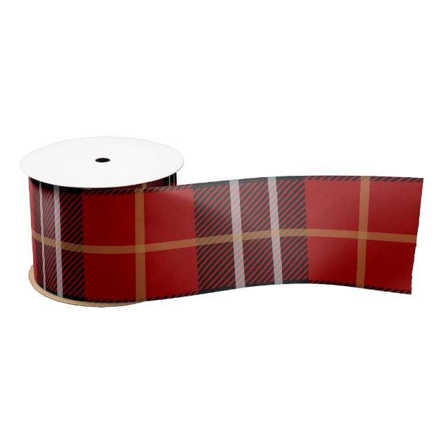 Black and Red Tartan Plaid Satin Ribbon (Spool)
