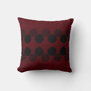 black and red textured dots 3 throw pillow