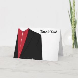 Black and Red Tuxedo Thank You Card