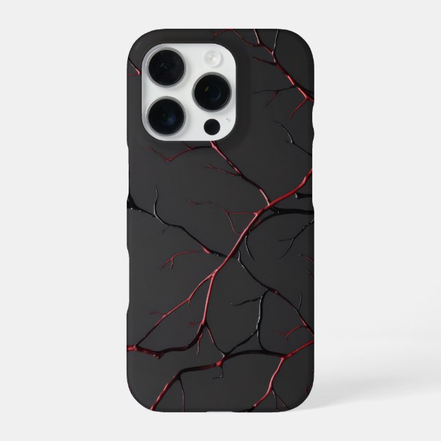 Black and Red Veins iPhone Case (Back)