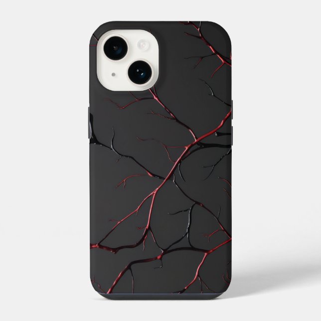 Black and Red Veins iPhone Case (Back)