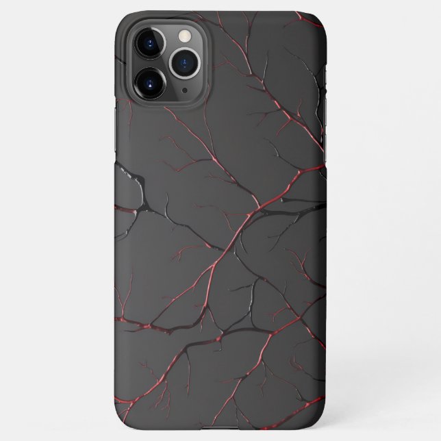 Black and Red Veins iPhone Case (Back)