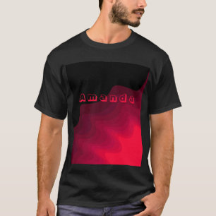 Black and red waves abstract painting T-Shirt