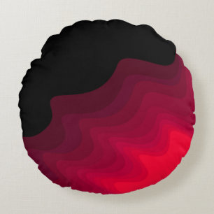 Black and red waves abstract painting Throw Pillow