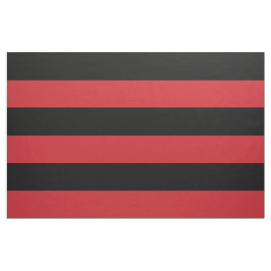 Black and Red Wide Stripes Large Scale Fabric