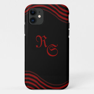 Black and red with stripes iPhone 11 case