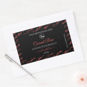 Black and Red Word Cloud Product Labels with Logo