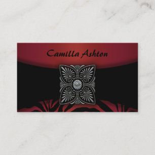 Black and Red Zebra Business Cards