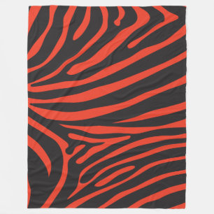 Black and Red Zebra Print Fleece Blanket