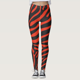 Black and Red Zebra Print Leggings