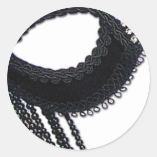 Black and Rhinestone-look Mask Classic Round Sticker
