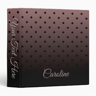 Black and Rose Dots Pattern Binder