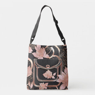 Black and rose gold AI art  Crossbody Bag
