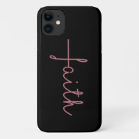 Black and Rose Gold Cross Faith