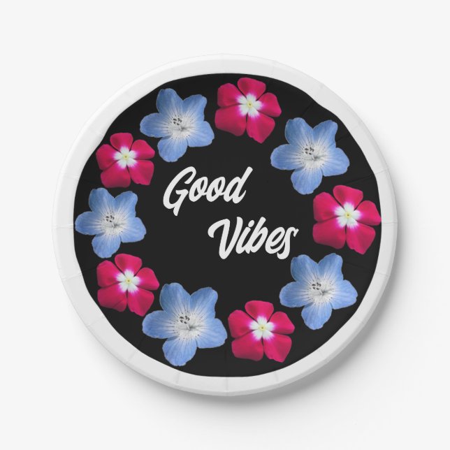 Black and rose variety model paper plate (Front)