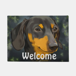 Black and Rust Dachshund Dog Doormat