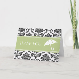 Black and Sage Bridal Shower Thank You Card