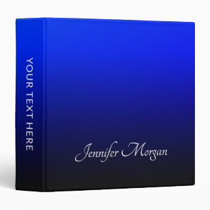 Black and Sapphire Blue Elegant Ombre Binder