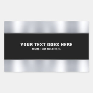 Black And Silver Add Your Name Text Template Sticker