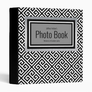 Black and silver bachelor party custom binder