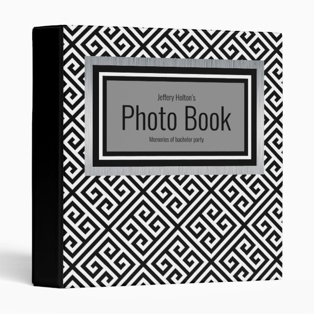 Black and silver bachelor party custom binder (Front/Spine)