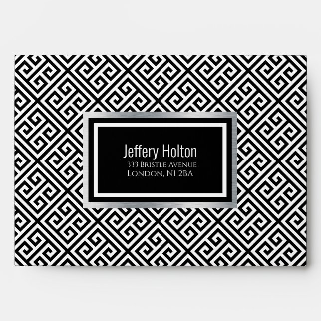 Black and silver Bachelor party Envelope (Front)