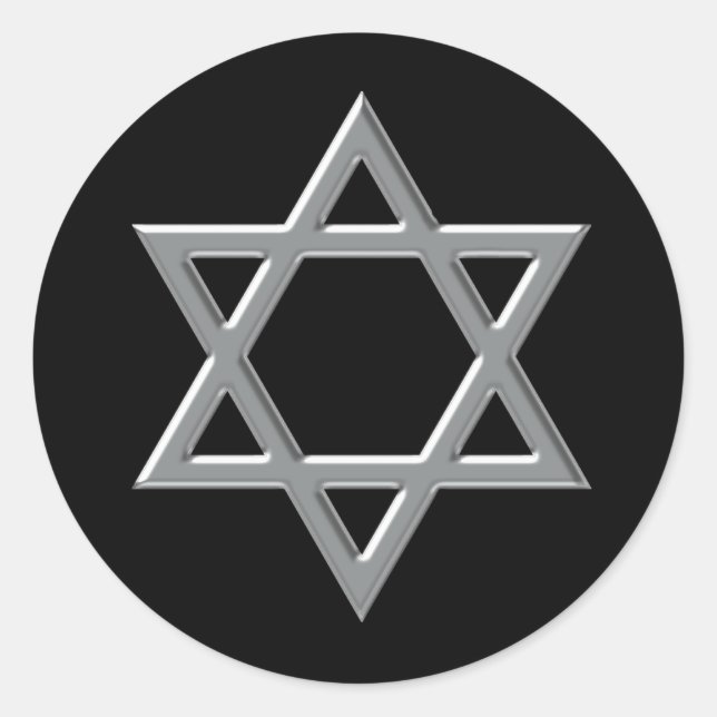 Black and Silver Bar Mitzvah Stickers (Front)