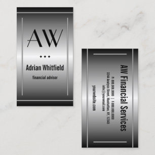 Black and Silver Bars Vertical Accountant Business Card