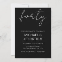 Black and Silver Birthday Evite,black silver