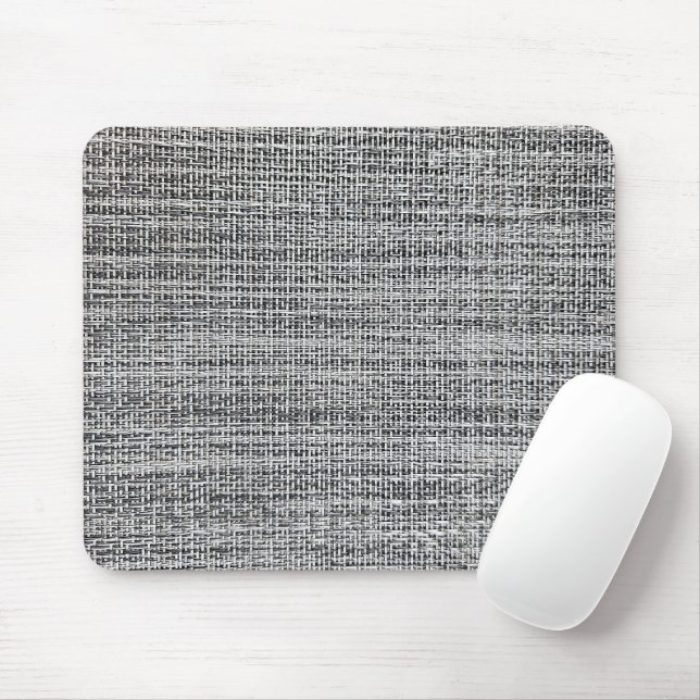 Black and Silver Canvas Texture Mouse Pad (With Mouse)