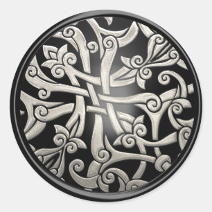 Black and Silver Celtic Damask Envelope Seal