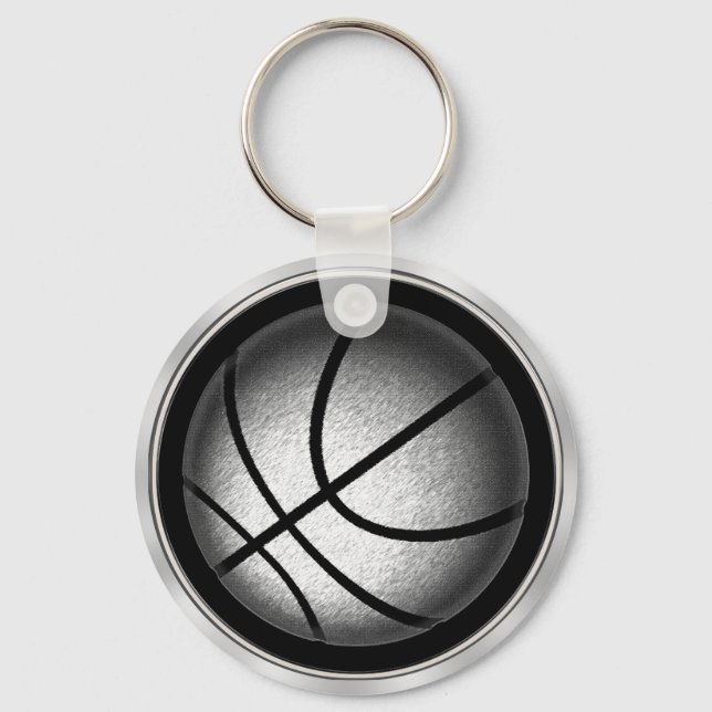 Black and Silver Coloured Basketball Keychains (Front)