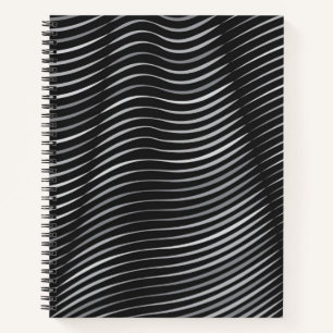 Black and Silver Contemporary Abstract  Notebook