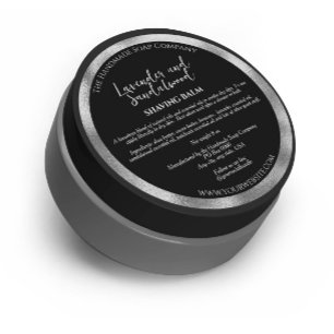 Black and Silver Cosmetics Jar Label w Ingredients