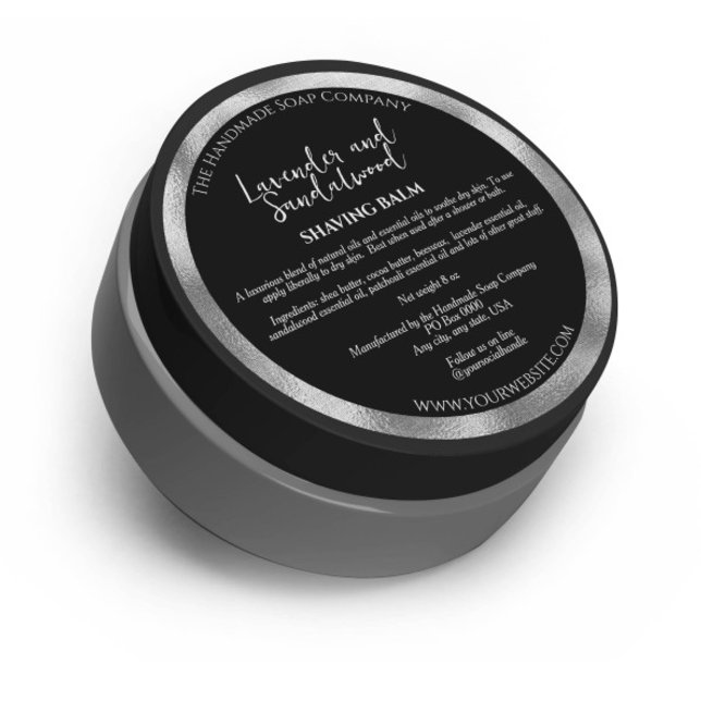 Black and Silver Cosmetics Jar Label w Ingredients (Creator Uploaded)